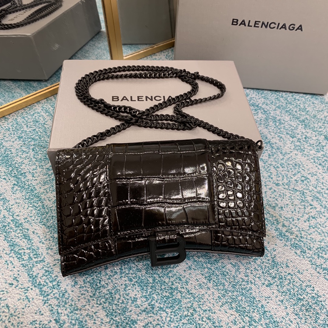 Ba1en*iaga Hourglass Wallet Silver/Grey/Gold/Green/Black For Women 7.6in/19cm 6560502UDF71000