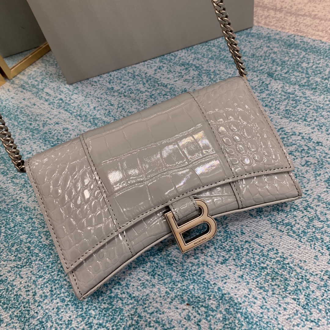 Ba1en*iaga Hourglass Wallet Silver/Grey/Gold/Green/Black For Women 7.6in/19cm 6560502UDF71000