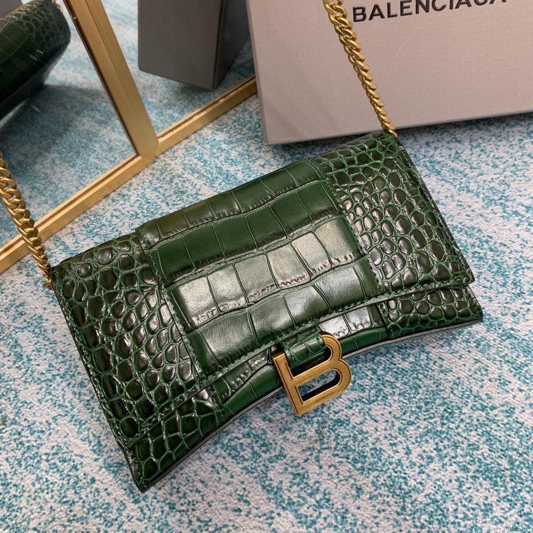 Ba1en*iaga Hourglass Wallet Pink/Burgundy/Dark Green/Black For Women 7.6in/19cm 6560501LRGM6310