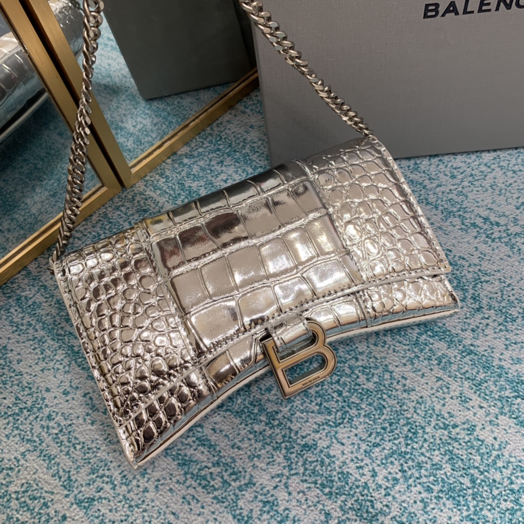Ba1en*iaga Hourglass Wallet Silver/Grey/Gold/Green/Black For Women 7.6in/19cm 6560502UDF71000