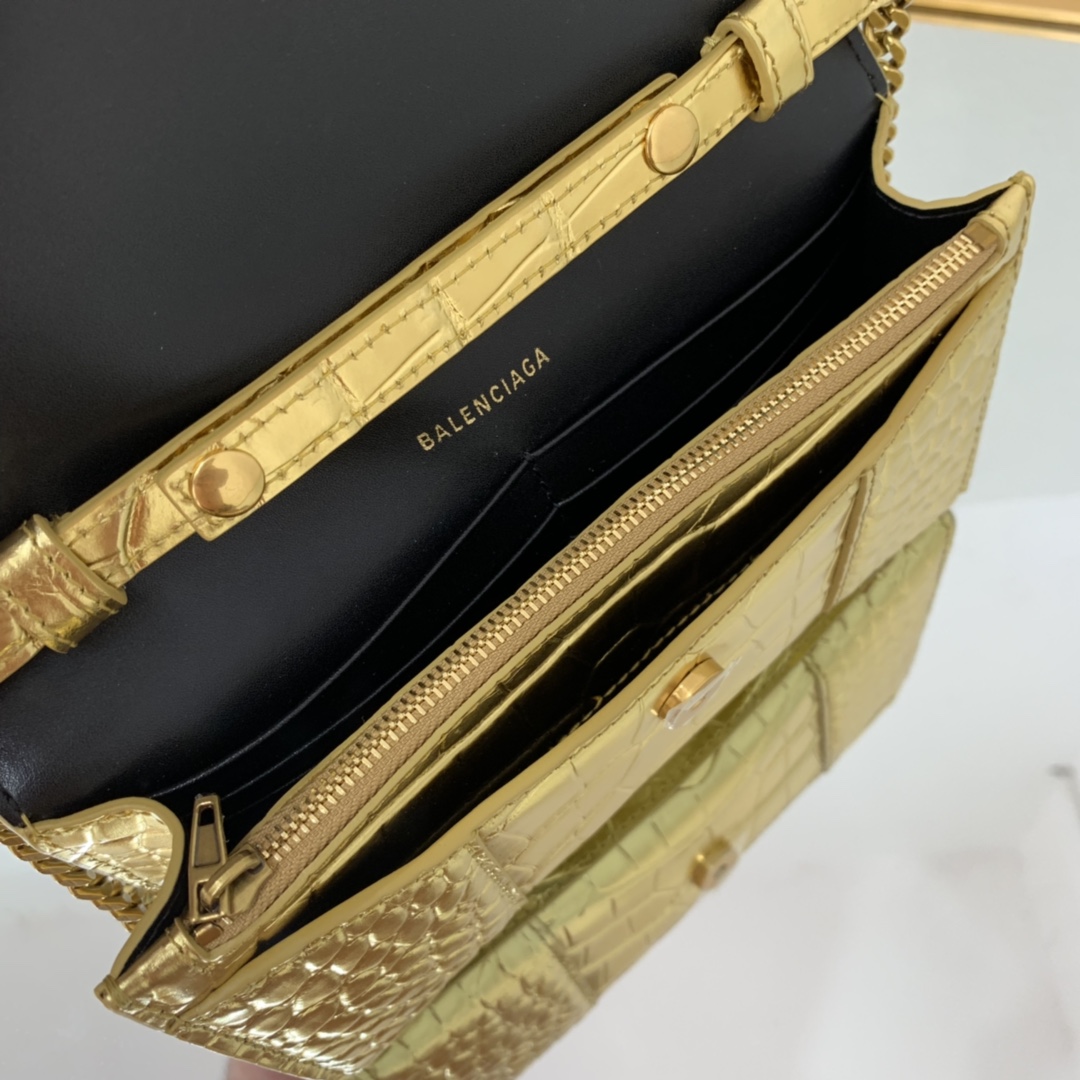 Ba1en*iaga Hourglass Wallet Silver/Grey/Gold/Green/Black For Women 7.6in/19cm 6560502UDF71000