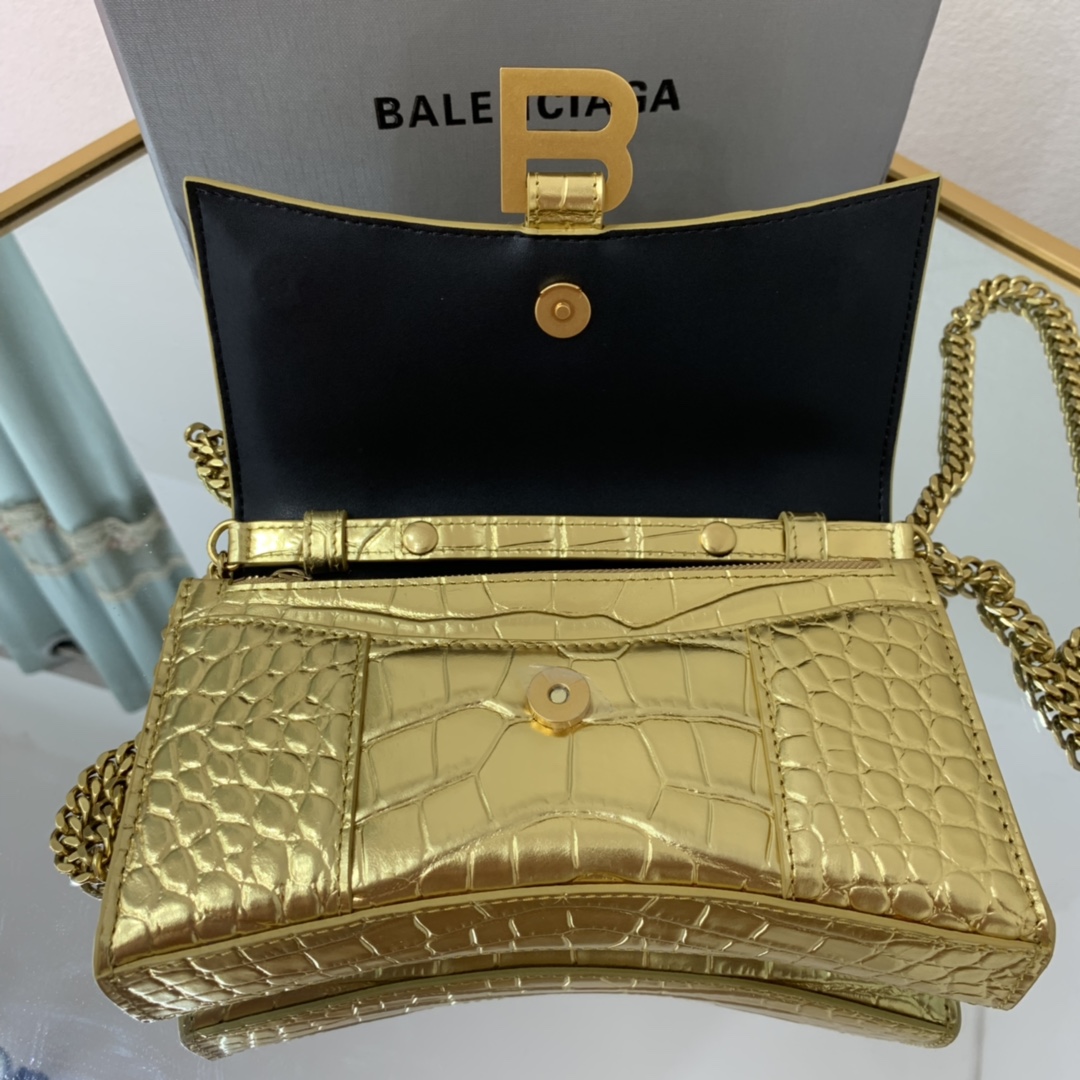 Ba1en*iaga Hourglass Wallet Silver/Grey/Gold/Green/Black For Women 7.6in/19cm 6560502UDF71000