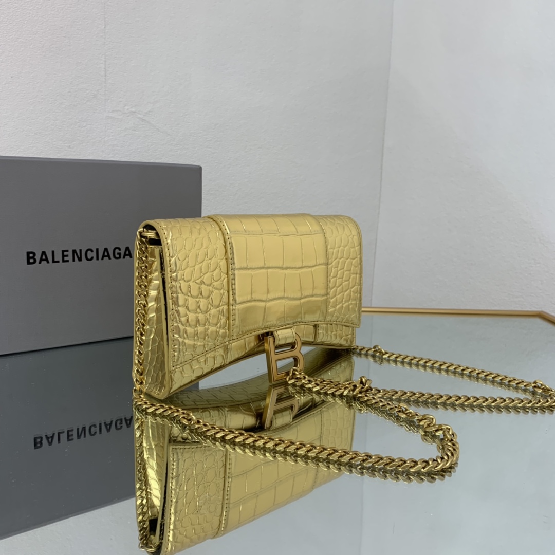 Ba1en*iaga Hourglass Wallet Silver/Grey/Gold/Green/Black For Women 7.6in/19cm 6560502UDF71000