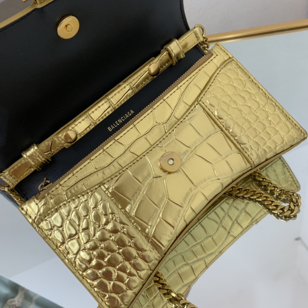 Ba1en*iaga Hourglass Wallet Silver/Grey/Gold/Green/Black For Women 7.6in/19cm 6560502UDF71000