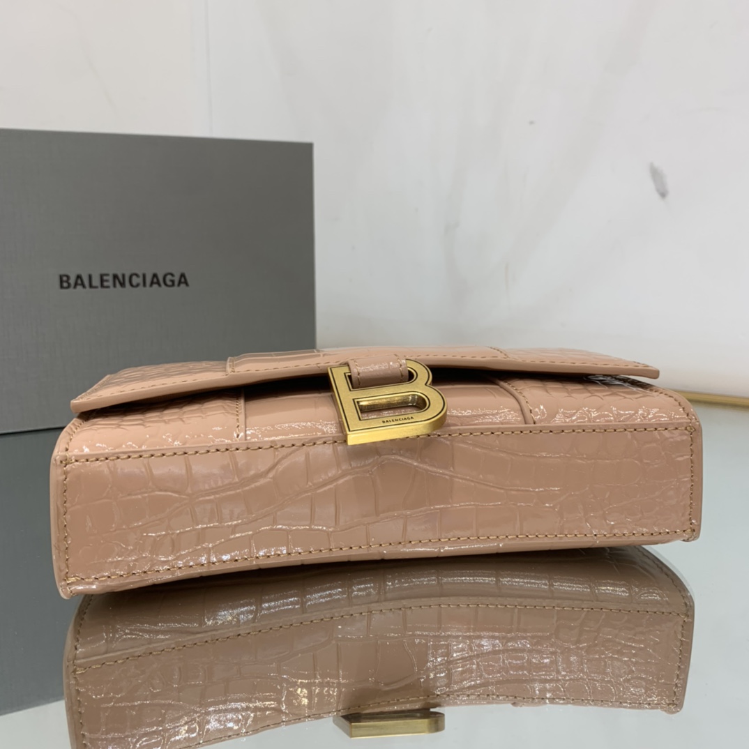 Ba1en*iaga Hourglass Wallet Black/Light Orange For Women 7.6in/19cm 6560501QJ4M1000