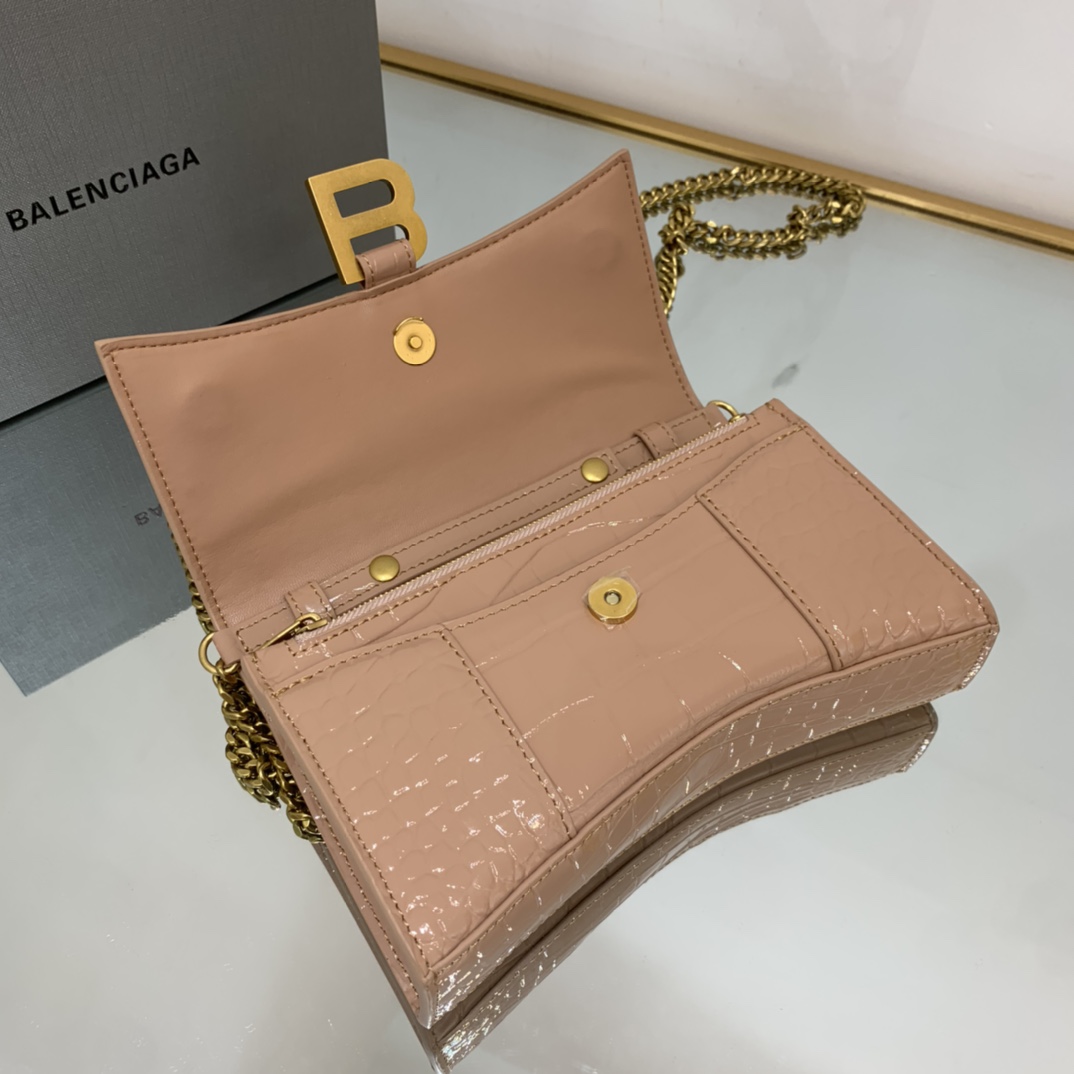 Ba1en*iaga Hourglass Wallet Black/Light Orange For Women 7.6in/19cm 6560501QJ4M1000