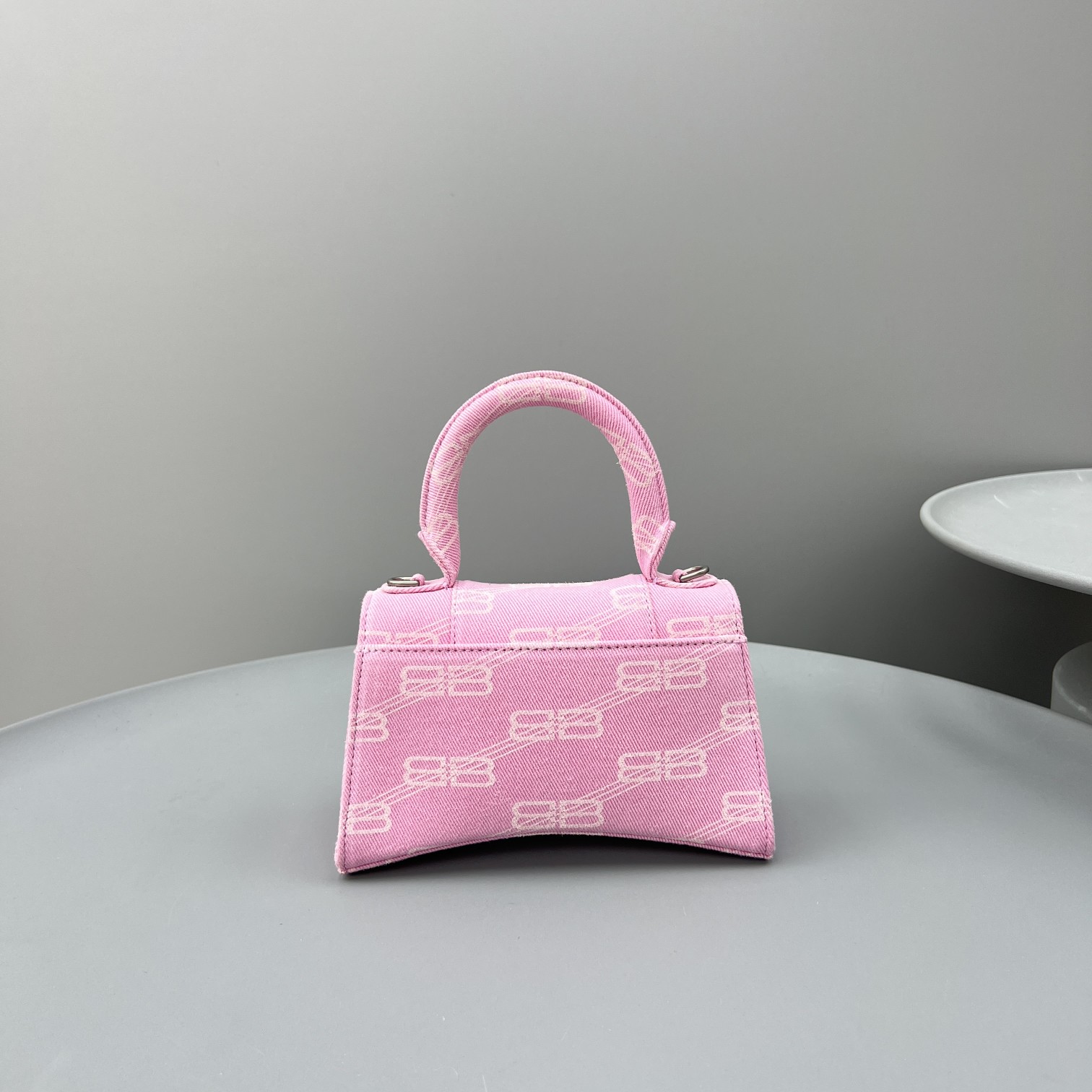 Ba1en*iaga Hourglass XS Handbag Pink/Blue For Women 7.4in/18.8cm