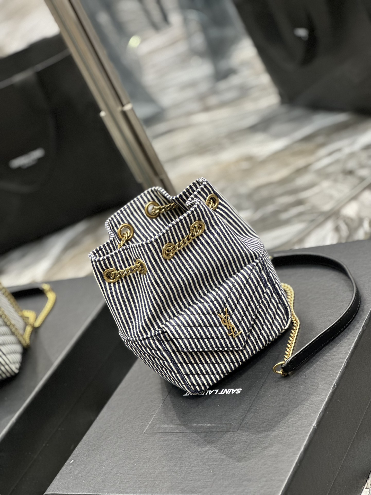 Sa1nt Lau*nt Joe Backpack Black For Women‎ 7.5in/19cm