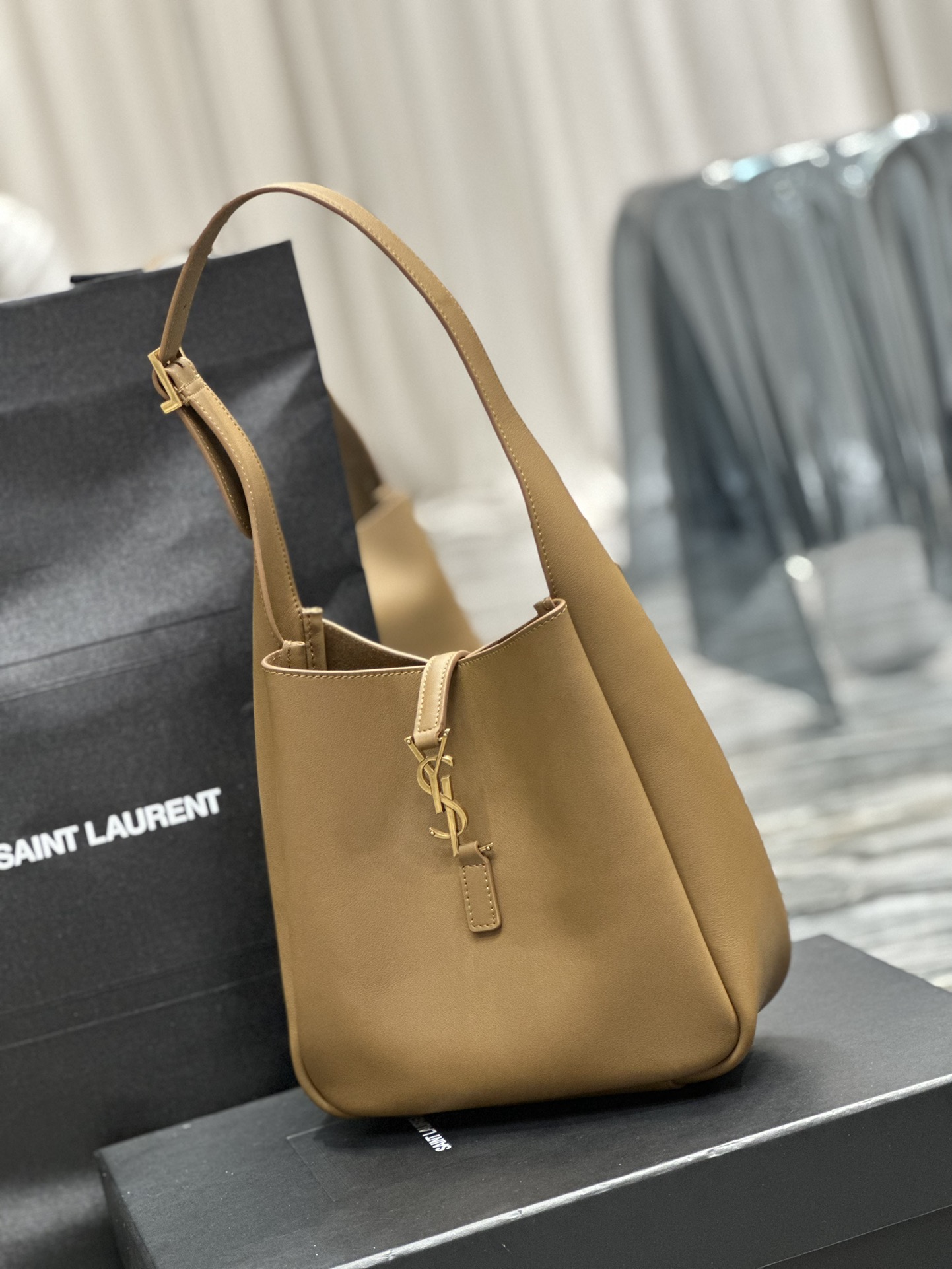 Sa1nt Lau*nt Le 5 A 7 Soft Small Black/Yellow/Burgundy For Women 9in/23cm 713938AAAUQ1000