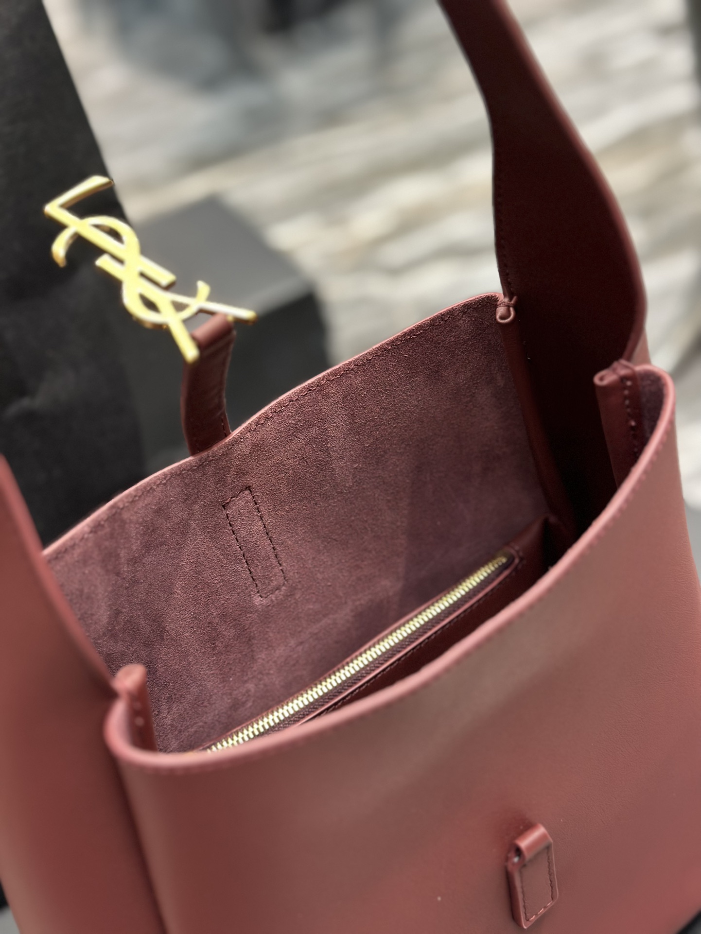 Sa1nt Lau*nt Le 5 A 7 Soft Small Black/Yellow/Burgundy For Women 9in/23cm 713938AAAUQ1000