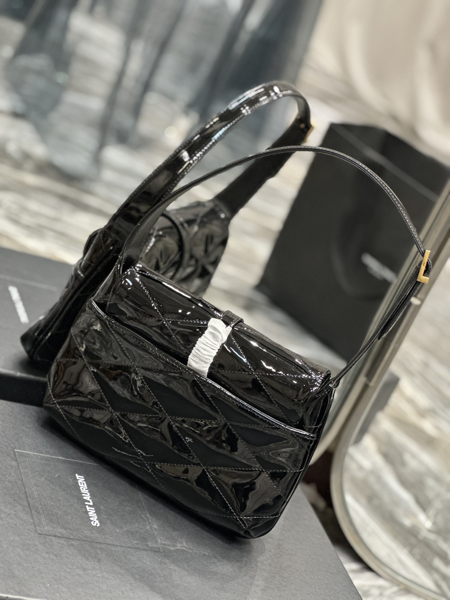 Sa1nt Lau*nt Le 5a7 Shoulder Bag Black For Women 9.4in/24cm SLAU-WY2177