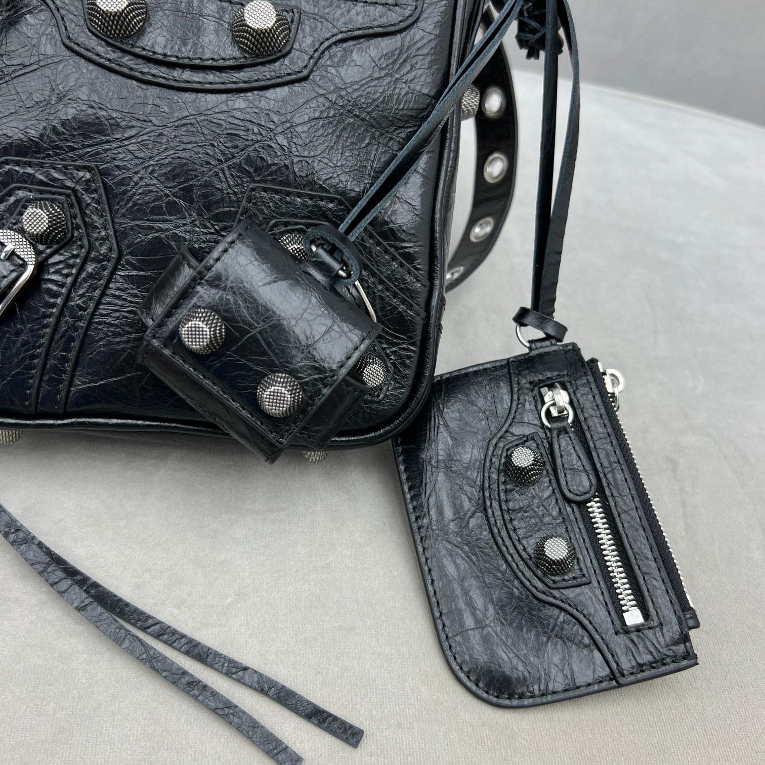 Ba1en*iaga Le Cagole Crossbody Bag Black/Grey For Women 7.8in/19.8cm