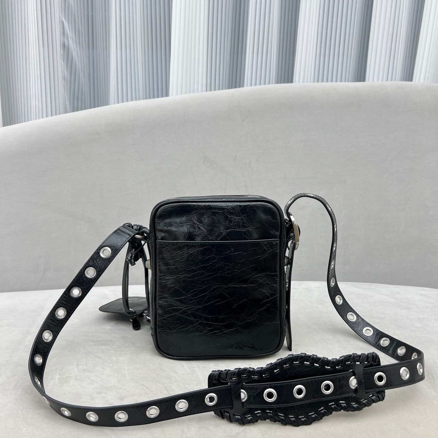 Ba1en*iaga Le Cagole Crossbody Bag Black/Grey For Women 7.8in/19.8cm