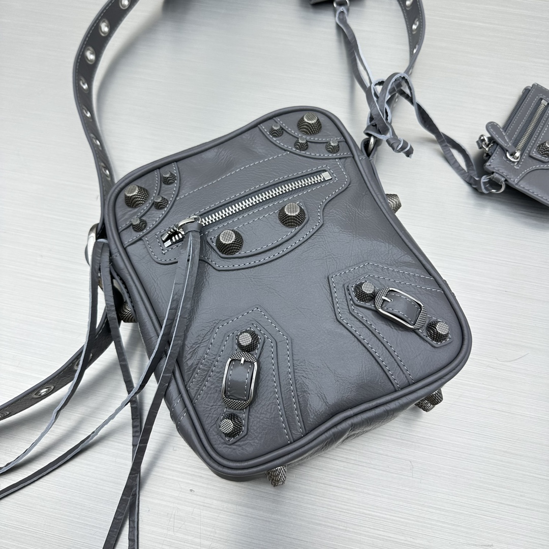 Ba1en*iaga Le Cagole Crossbody Bag Black/Grey For Women 7.8in/19.8cm
