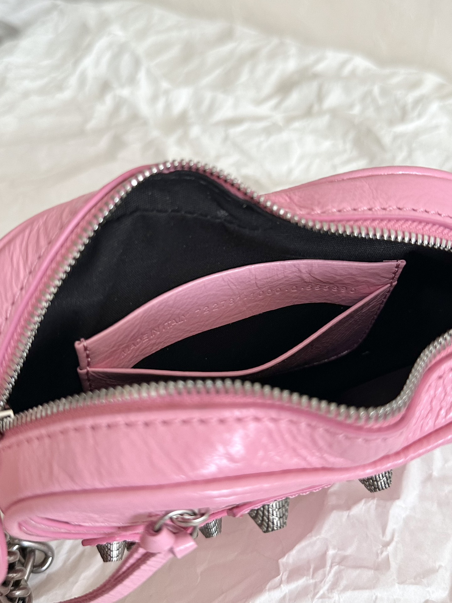 Ba1en*iaga Le Cagole Heart Mini Bag Black/Pink For Women 6.3in/16cm 7227811VG9Y1000