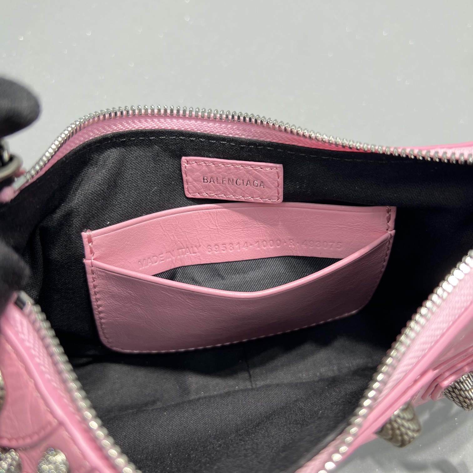 Ba1en*iaga Le Cagole Mini Bag Black/White/Pink For Women 8.2in/20.8cm 6958141VG9Y1000