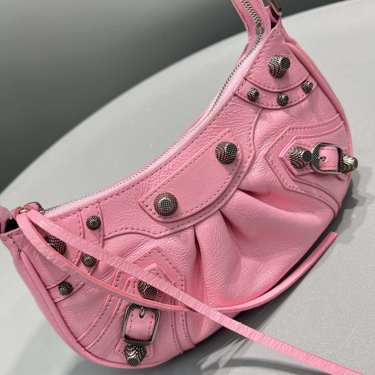 Ba1en*iaga Le Cagole Mini Bag Black/White/Pink For Women 8.2in/20.8cm 6958141VG9Y1000