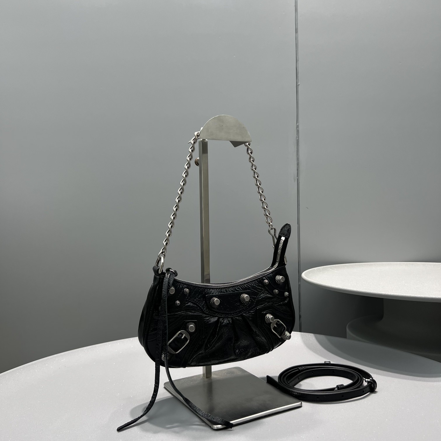 Ba1en*iaga Le Cagole Mini Bag Black/White/Pink For Women 8.2in/20.8cm 6958141VG9Y1000