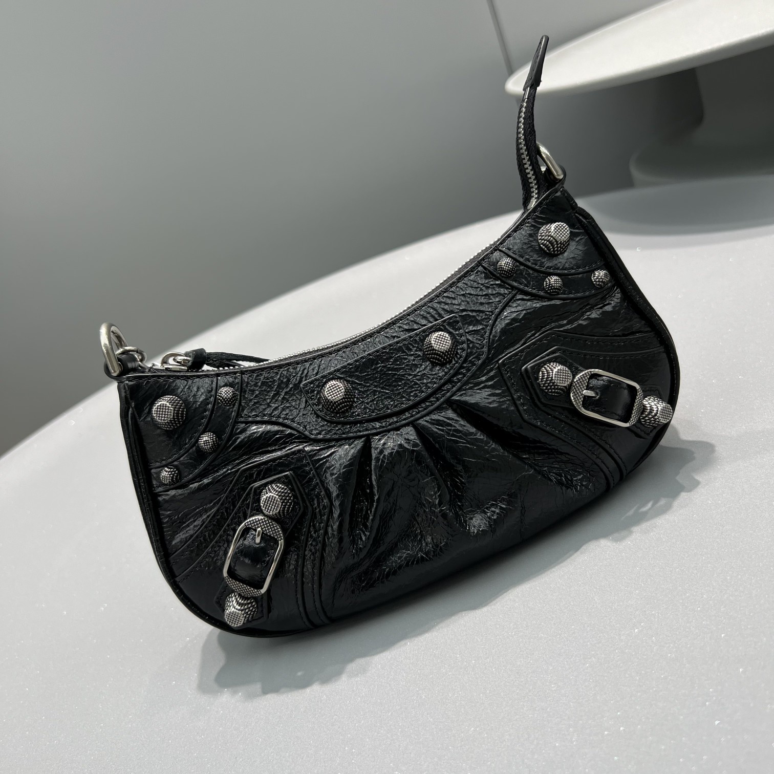 Ba1en*iaga Le Cagole Mini Bag Black/White/Pink For Women 8.2in/20.8cm 6958141VG9Y1000