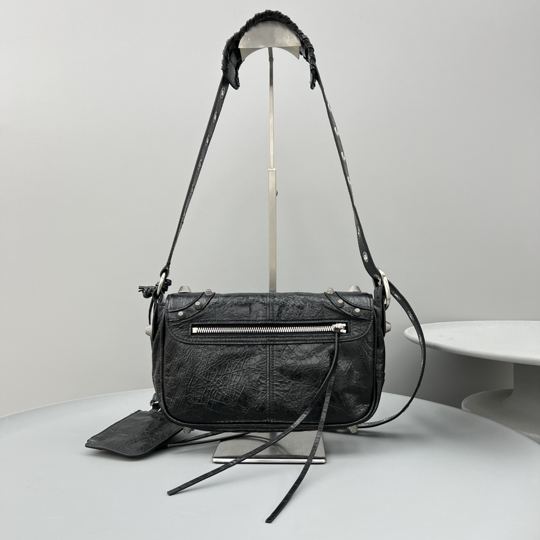 Ba1en*iaga Le Cagole XS Flap Bag Black For Women 9.4in/24cm