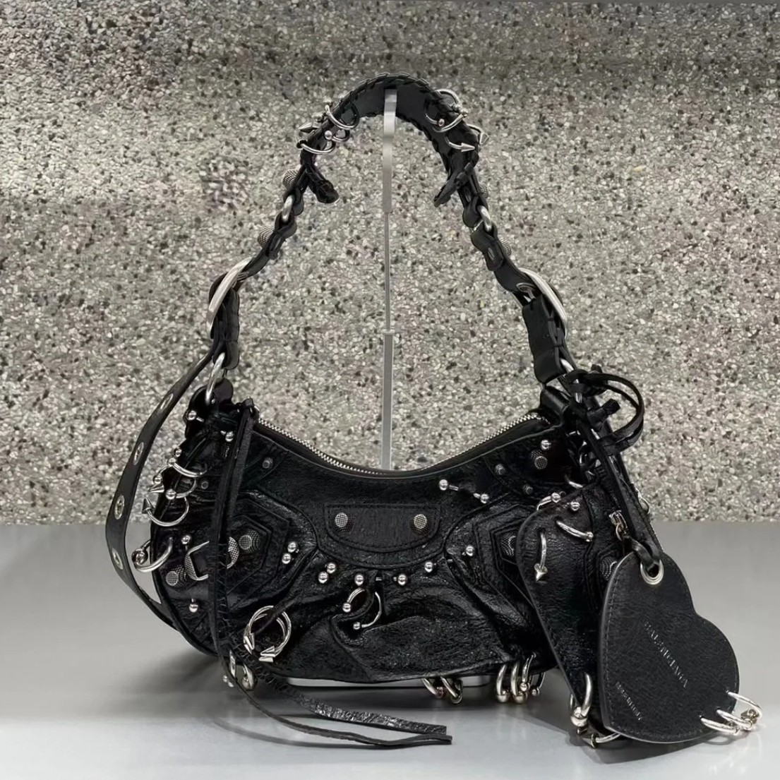 Ba1en*iaga Le Cagole XS Shoulder Bag Black/White For Women 10.2in/25.9cm 671309210G81000