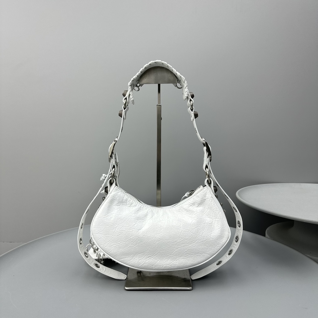 Ba1en*iaga Le Cagole XS Shoulder Bag Black/White For Women 10.2in/26cm 671309210G81000