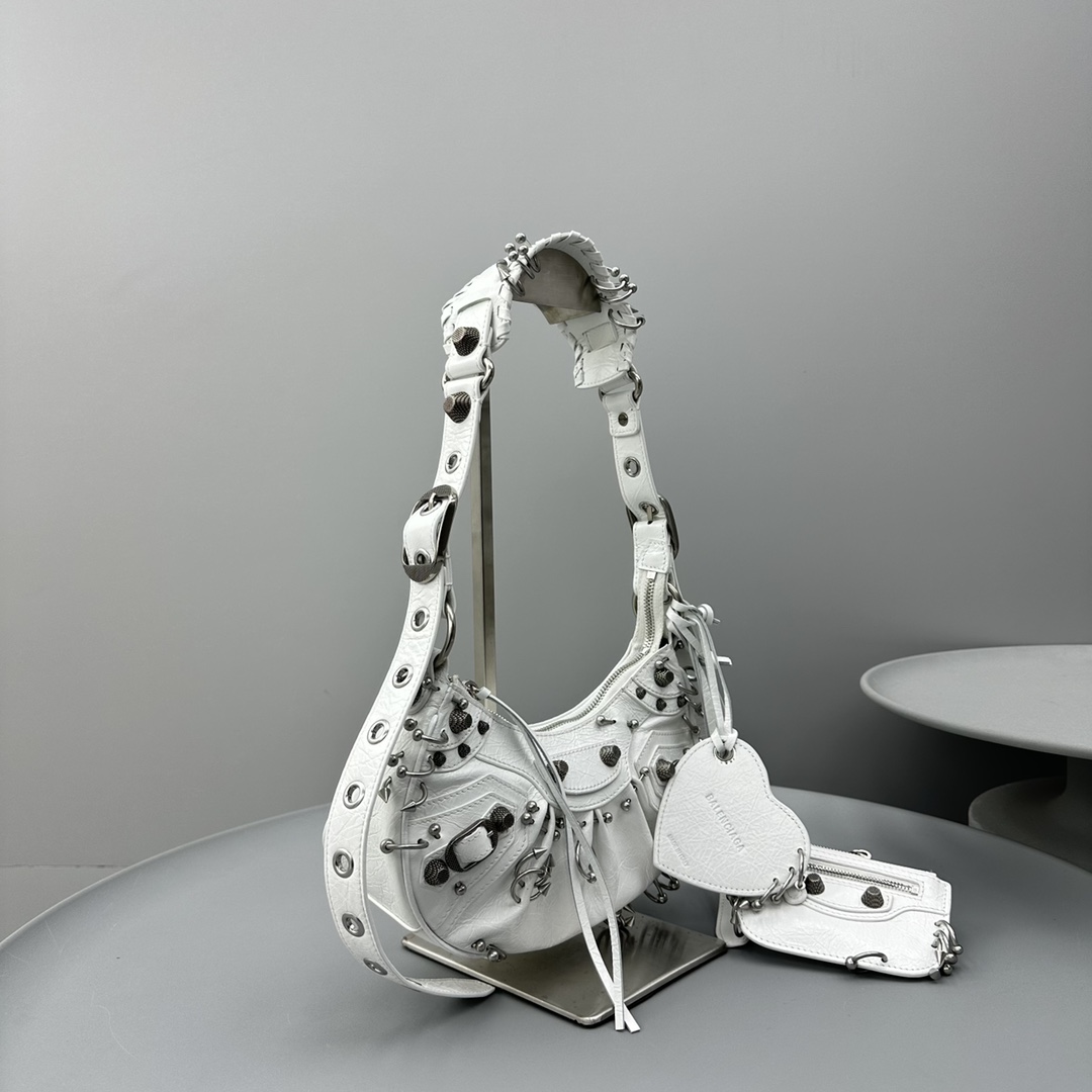 Ba1en*iaga Le Cagole XS Shoulder Bag Black/White For Women 10.2in/26cm 671309210G81000