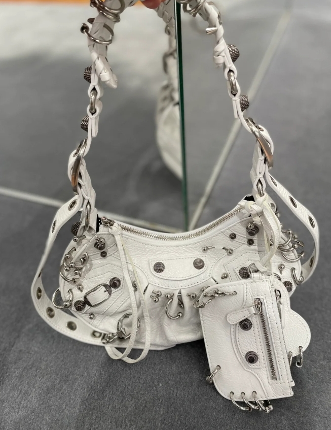 Ba1en*iaga Le Cagole XS Shoulder Bag Black/White For Women 10.2in/25.9cm 671309210G81000