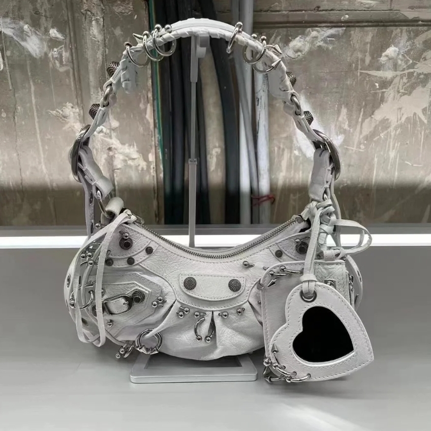 Ba1en*iaga Le Cagole XS Shoulder Bag Black/White For Women 10.2in/25.9cm 671309210G81000