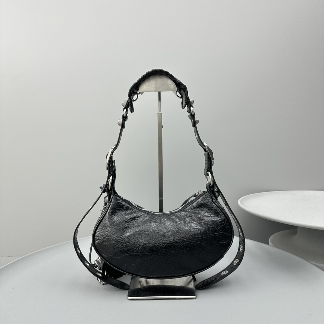 Ba1en*iaga Le Cagole XS Shoulder Bag Black/White For Women 10.2in/26cm 671309210G81000