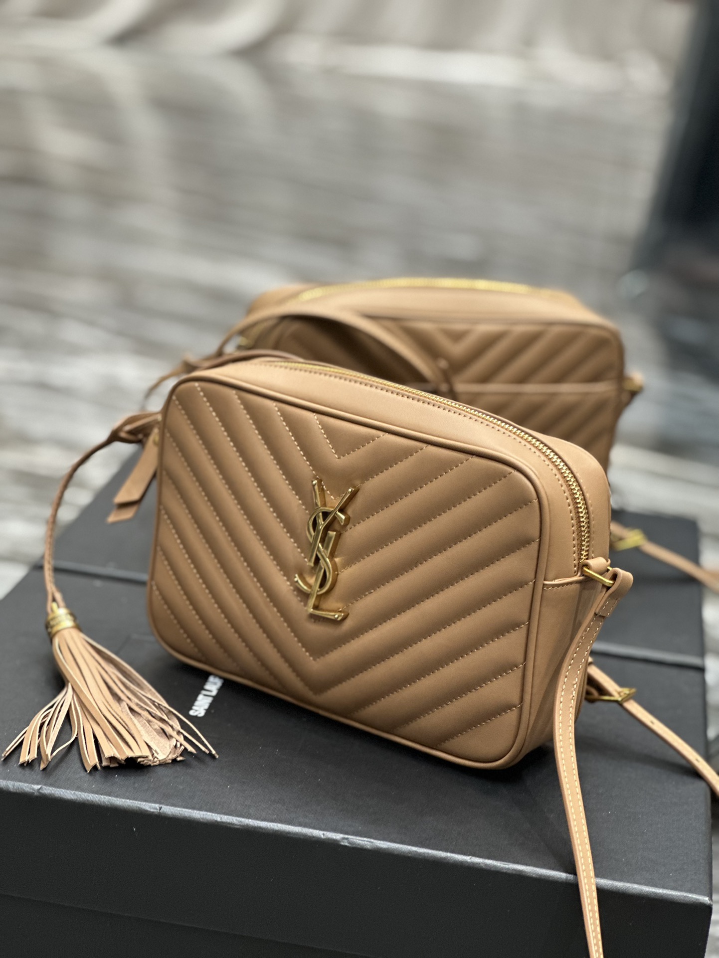 Sa1nt Lau*nt Lou Camera Bag Brown For Women 9in/23cm