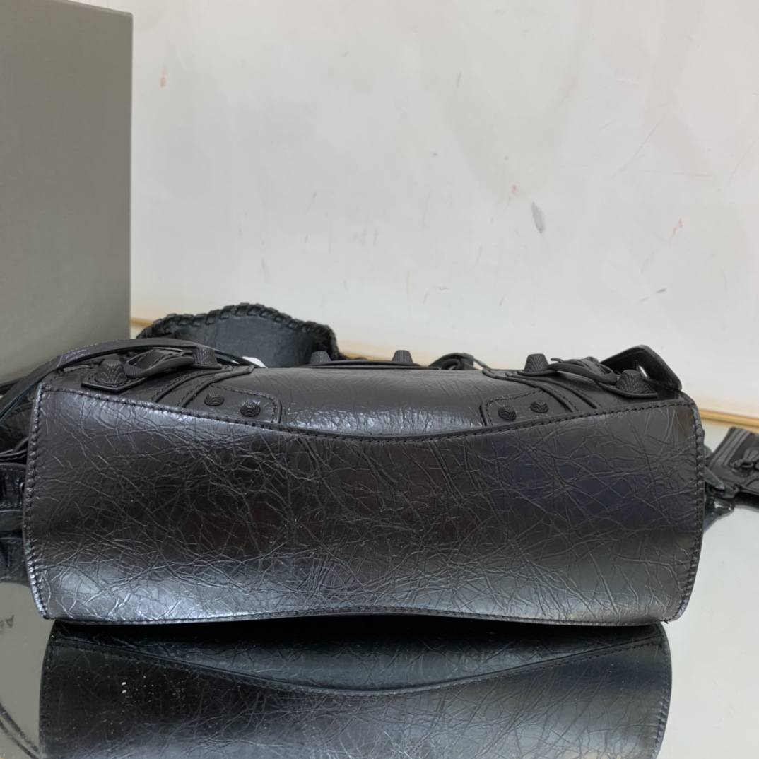 Ba1en*iaga Neo Cagole City Small Handbag Black/Silver For Women 13in/33cm