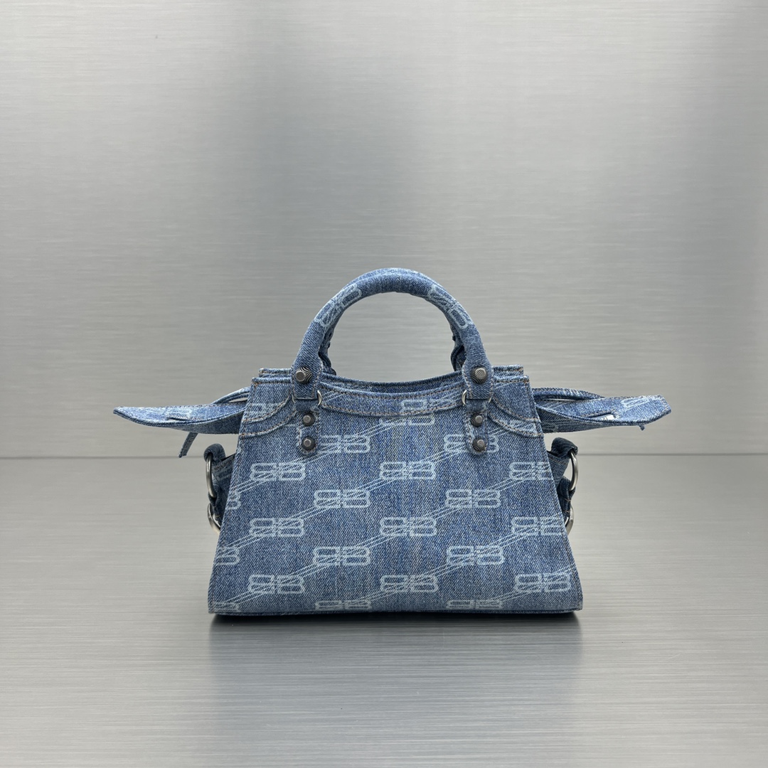 Ba1en*iaga Neo Cagole XS Handbag Blue/Caramel For Women 10.2in/26cm
