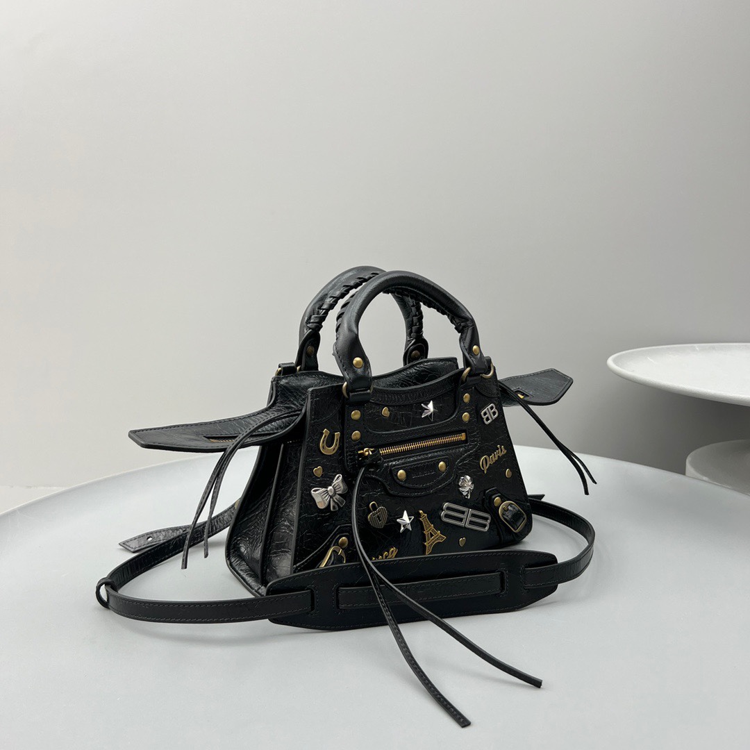 Ba1en*iaga Neo Cagole XS Handbag Black For Women 10.2in/26cm