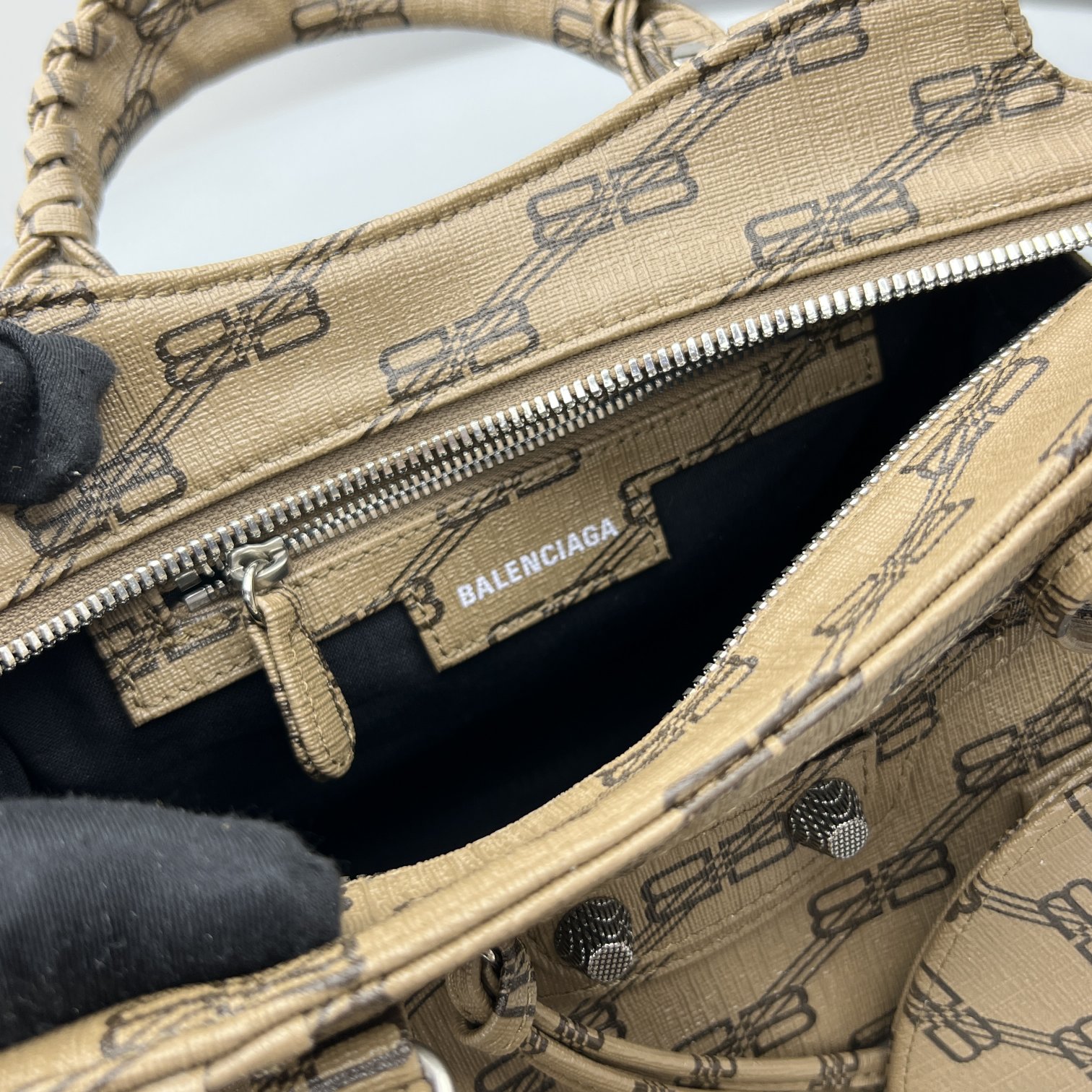 Ba1en*iaga Neo Cagole XS Handbag Blue/Caramel For Women 10.2in/26cm