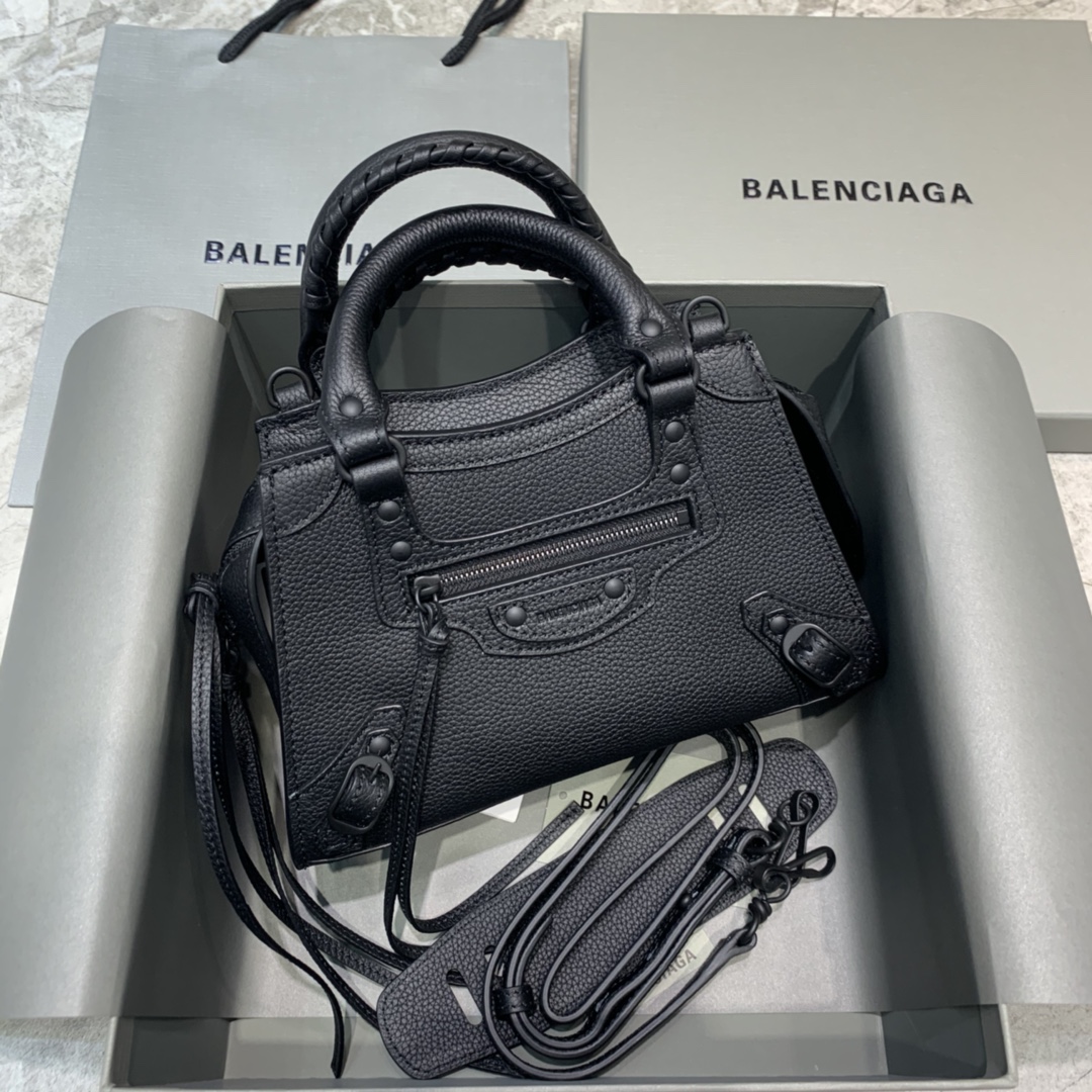 Ba1en*iaga Neo Classic Mini Handbag Black/Blue For Women 8.6in/21.8cm 69806715Y471000