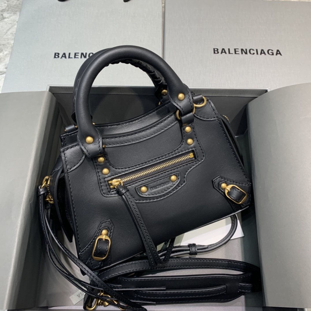 Ba1en*iaga Neo Classic Mini Handbag Black/White For Women 8.6in/21.8cm