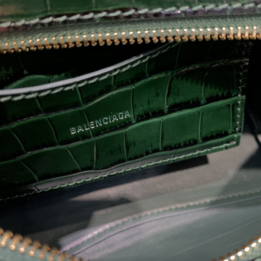 Ba1en*iaga Neo Classic Mini Handbag Black/Green For Women 8.6in/21.8cm