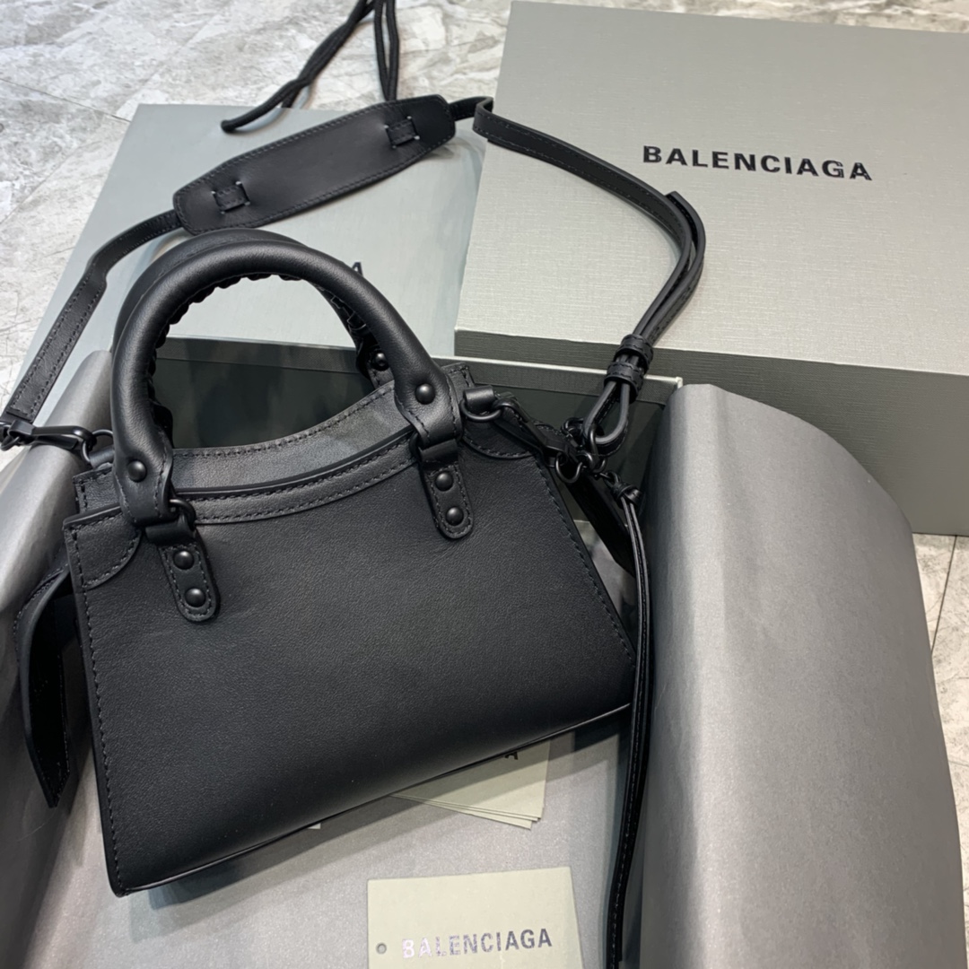 Ba1en*iaga Neo Classic Mini Handbag Black/White For Women‎ 8.6in/21.8cm