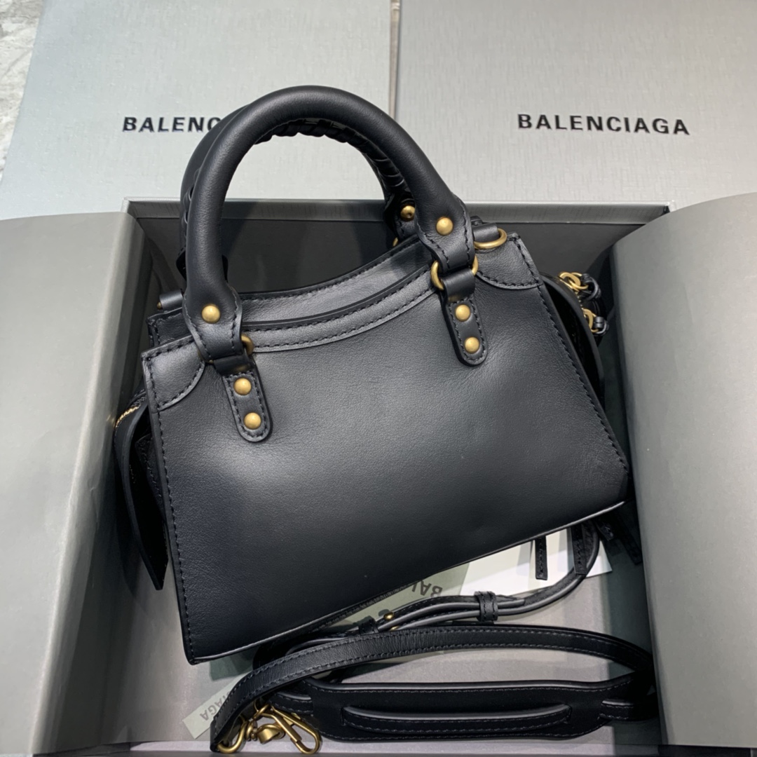 Ba1en*iaga Neo Classic Mini Handbag Black/White For Women 8.6in/21.8cm
