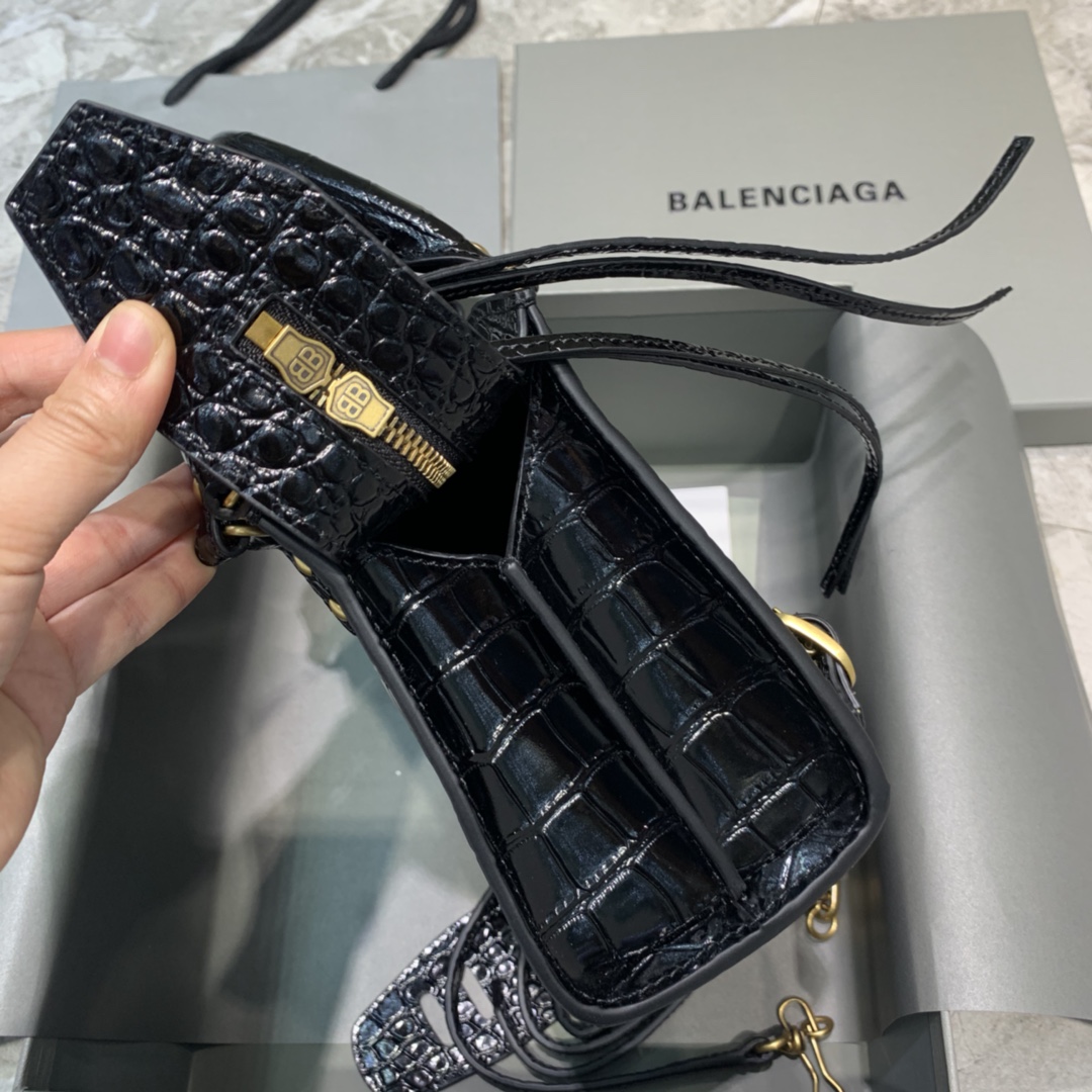 Ba1en*iaga Neo Classic Mini Handbag Black/Green For Women 8.6in/21.8cm