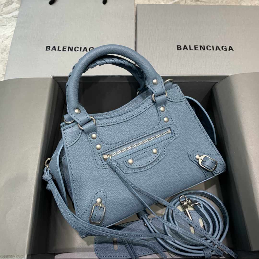 Ba1en*iaga Neo Classic Mini Handbag Black/Blue For Women 8.6in/21.8cm 69806715Y471000