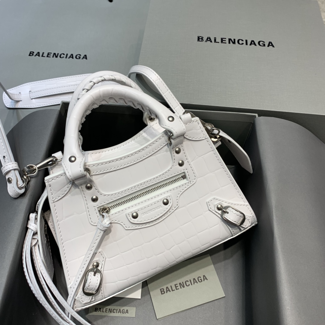 Ba1en*iaga Neo Classic Mini Handbag Black/White For Women 8.6in/21.8cm