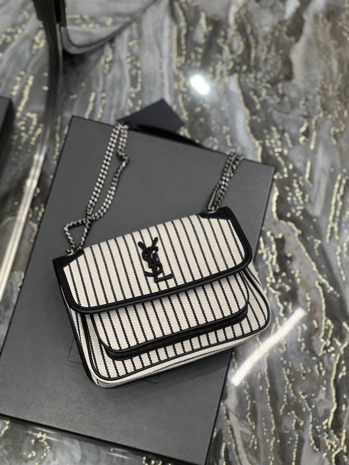 Sa1nt Lau*nt Niki Small Bag White For Women 8.7in/22cm