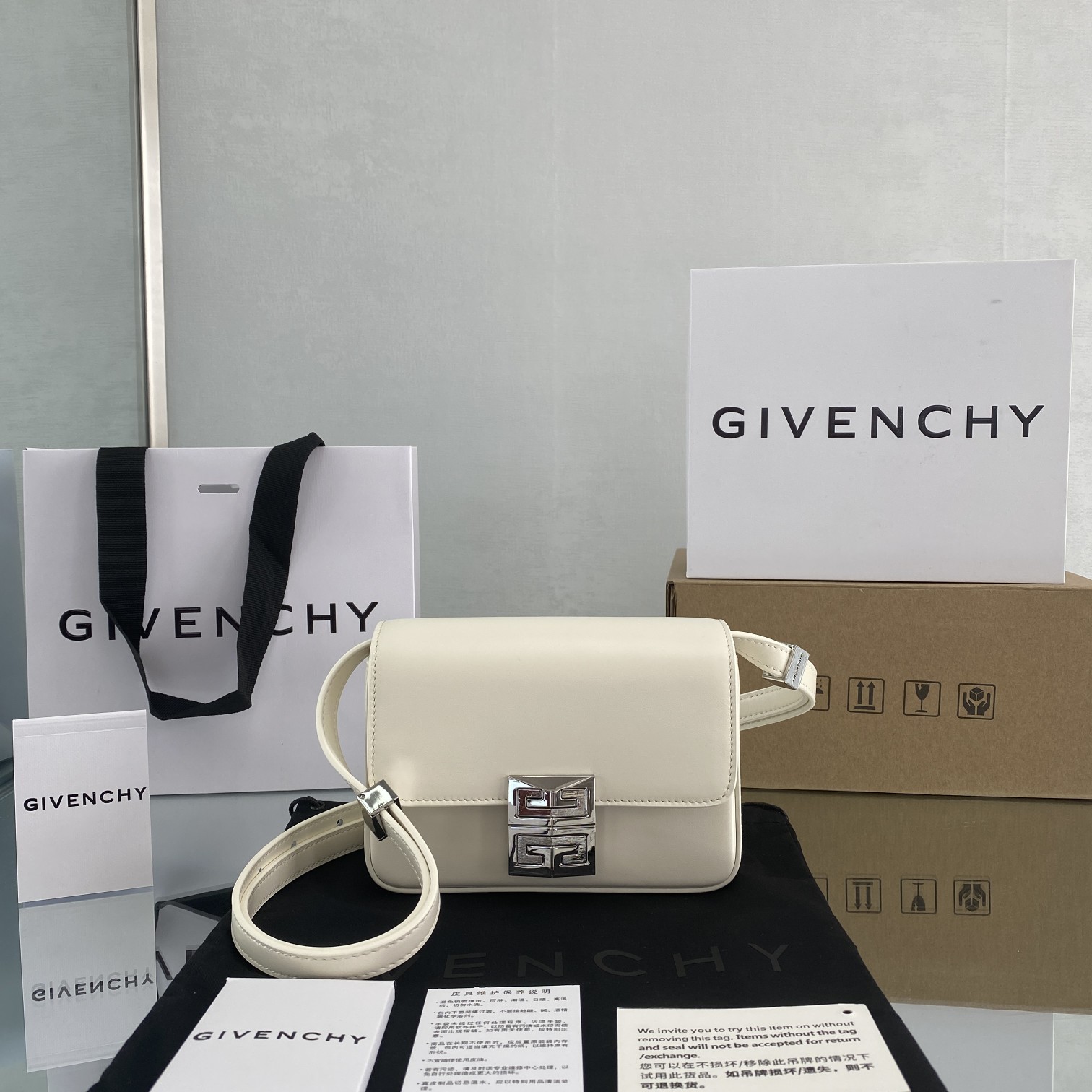Givenchy Small 4G Bag Black/White/Pink For Women 6.5in/16.5cm