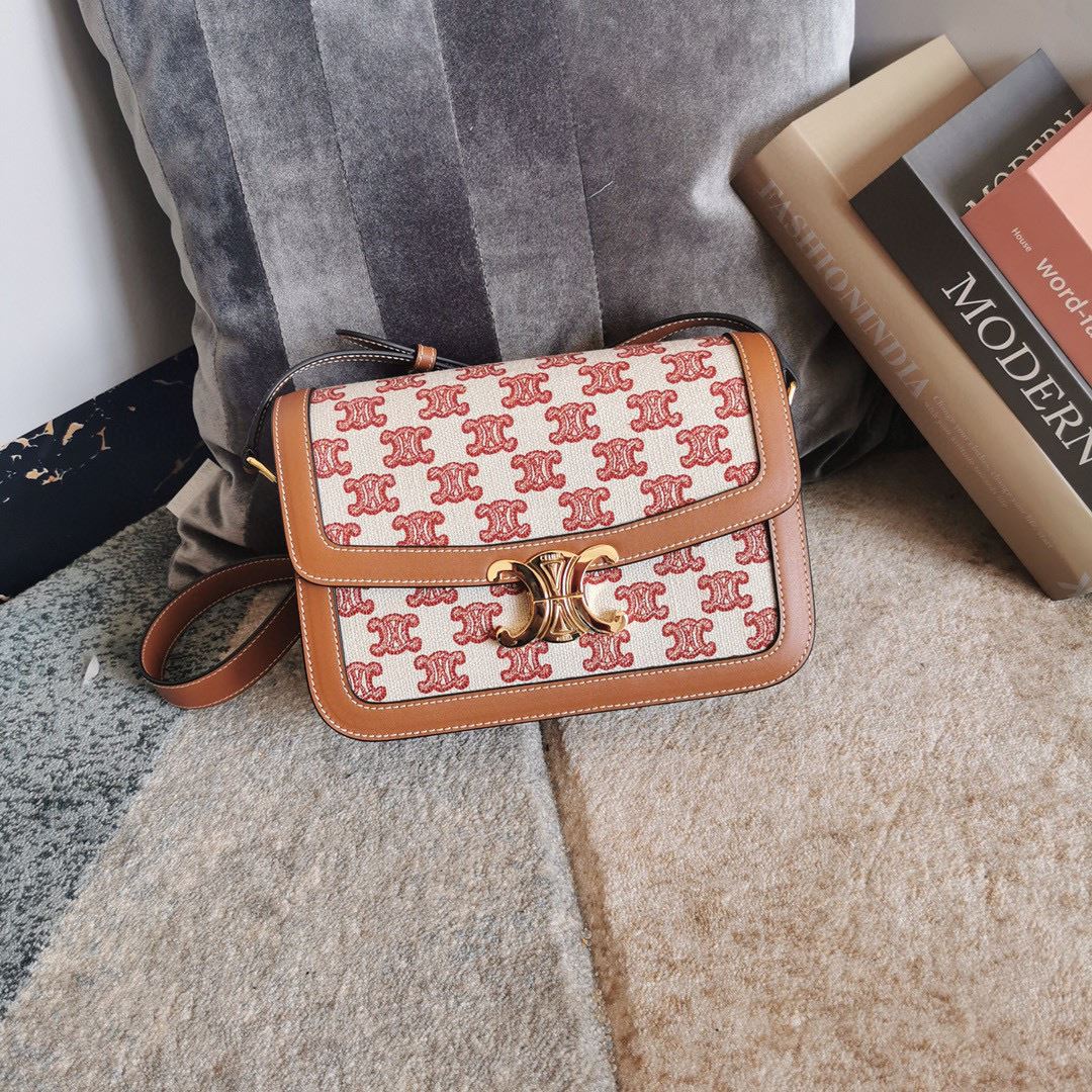 Ce1i*e Teen Triomphe Bag Black/Brown For Women‎ 7in/18.5cm