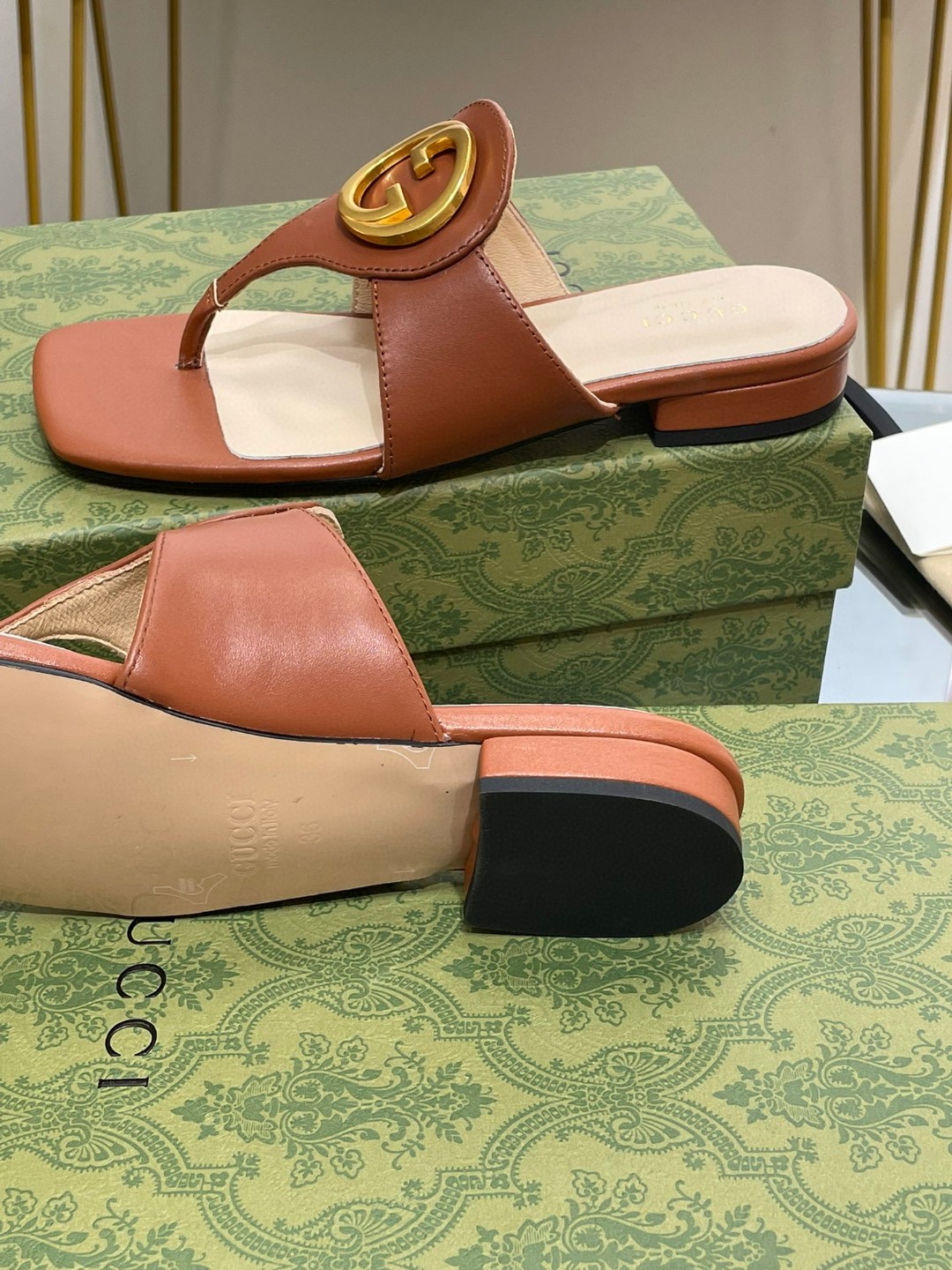 Gvc*1 Blondie Thong Sandal Brown For Women 