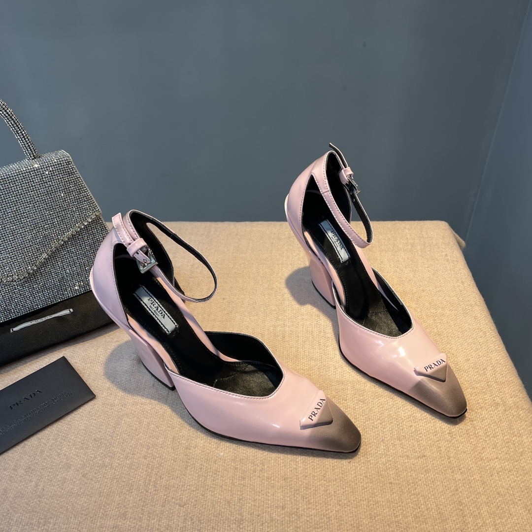 Pra*a Brushed Pumps Light Pink For Women 3.7 in/ 9.5cm 1I982M_055_F0E18_F_A095