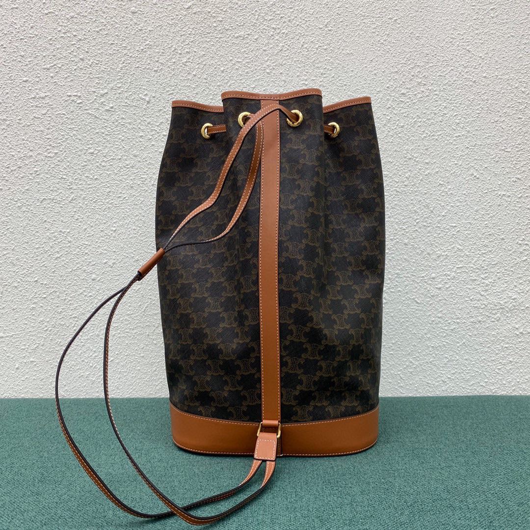 Ce1i*e Bucket In Trimophe Canvas Brown For Women‎ 9in/23cm