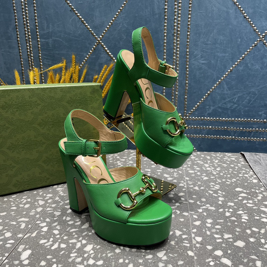 Gvc*1 Platform Sandal With Horsebit Green For Women 